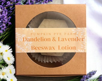 Dandelion & Lavender Beeswax Lotion Bar | Travel Size Lotion