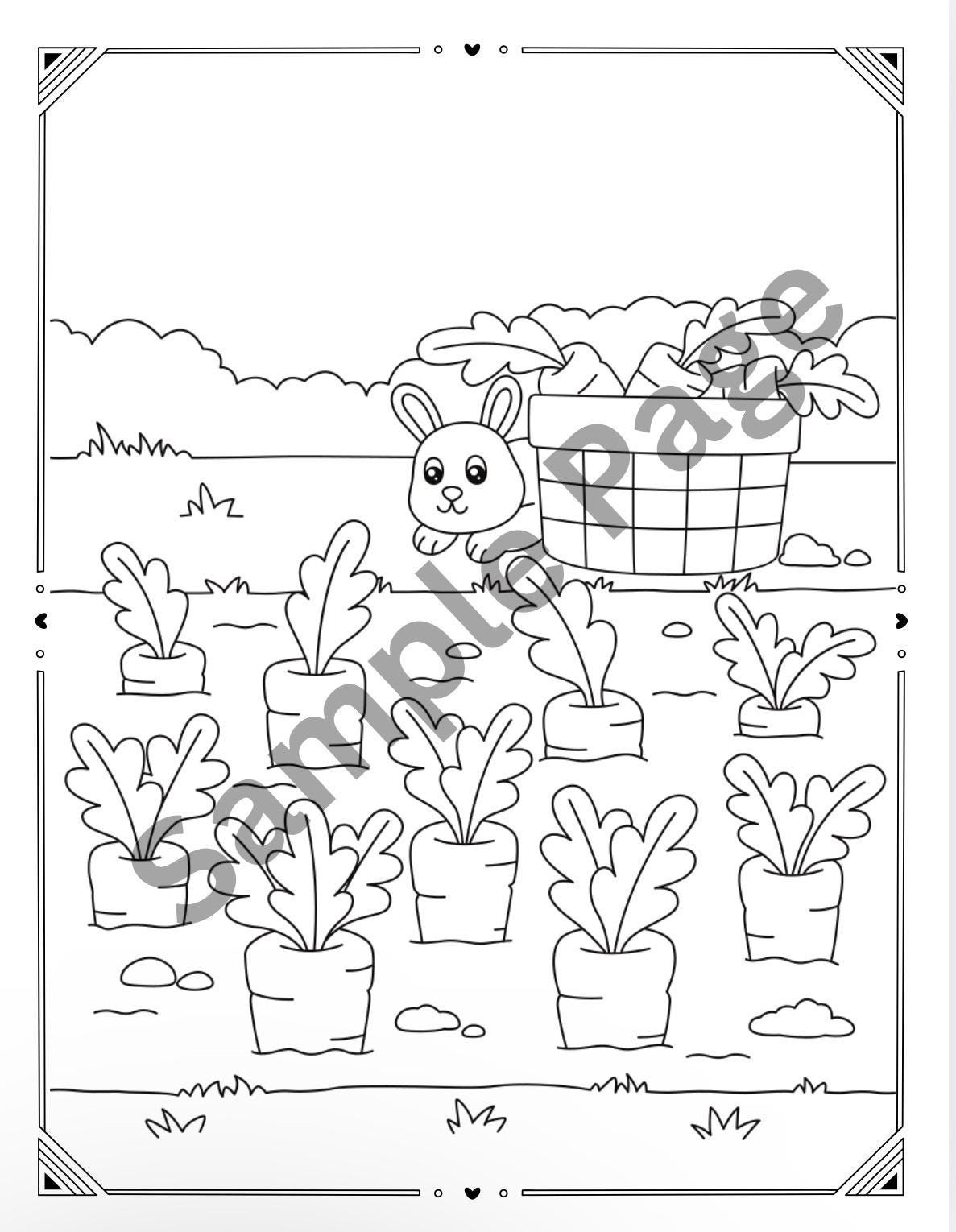 Farm Themed Coloring Book Kid’s Coloring Pages Activity Workbook Etsy