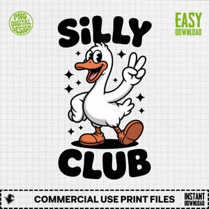 Clipart de ganso tonto, clipart de ganso divertido, ganso de dibujos animados, vector de ganso, PNG de club tonto, arte de ganso, clipart de animales, arte digital de ganso