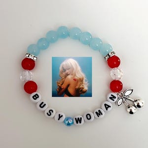 sabrina carpenter busy woman bracelet beaded, short n sweet sabrina carpenter bracelet gift for her, best friend gift aesthetic y2k
