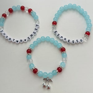sabrina carpenter short n sweet bracelet beaded set, espresso sabrina carpenter bracelet gift for her, best friend gift aesthetic y2k