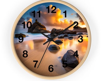 Beach Theme Wall Clock, Beach House Decor, Home Decor, Office Decor, Gift Ideas
