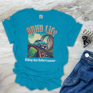 Funny ADHD Shirt - Soft, Tattoo Vintage Style Neurodivergent Tshirt for ADD, AuDHD, and Neurospicy Gifts