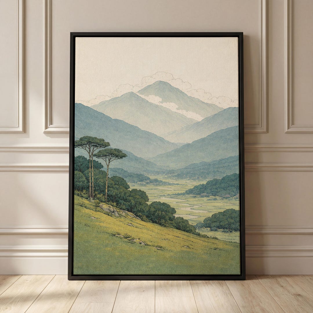 Landscape Poster Forest Wall Art Japanese Artwork Minimalist Nature ...