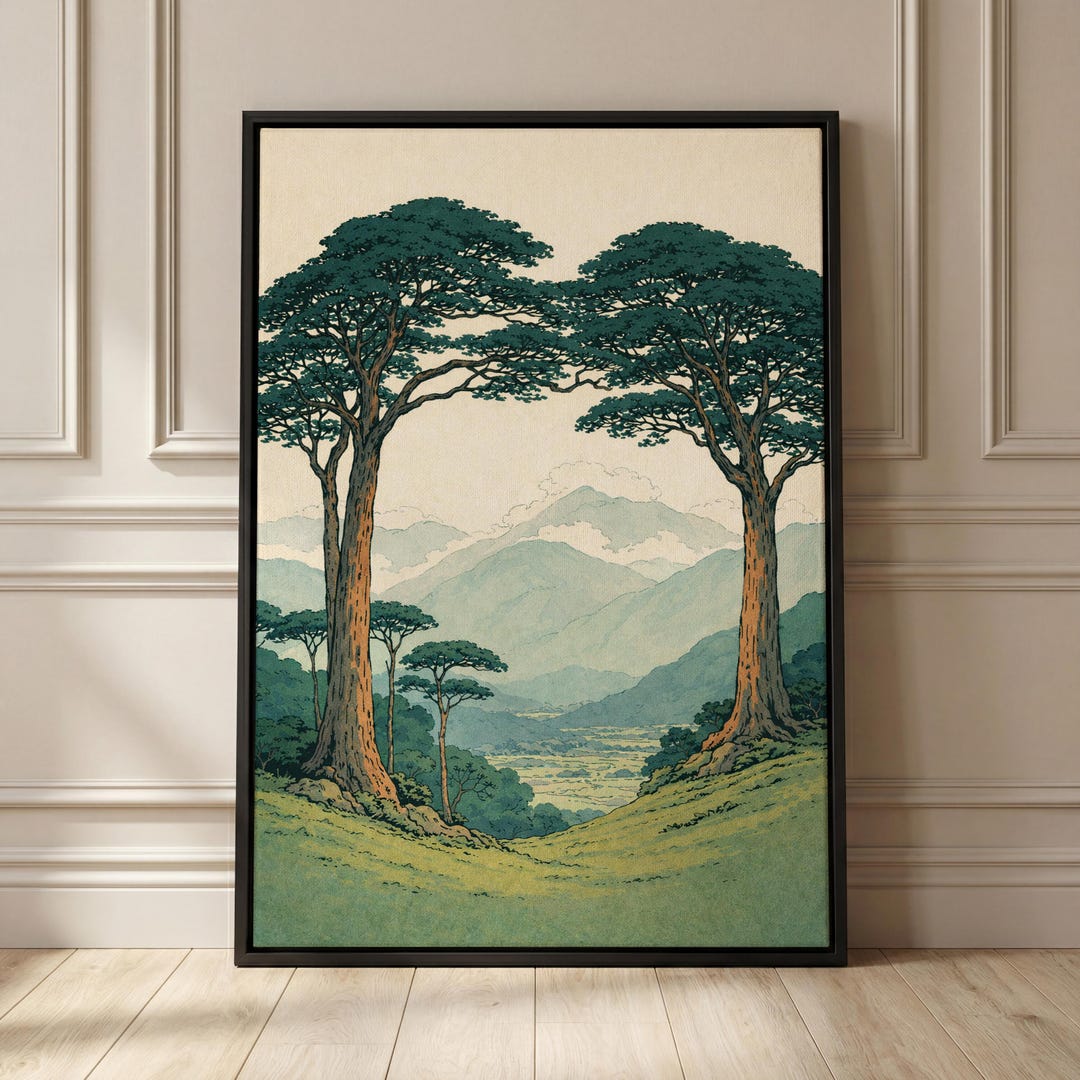 Forest Wall Art Woodland Poster Japanese Tree Print Minimalist ...