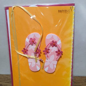 Papyrus Birthday card Pink beach slippers