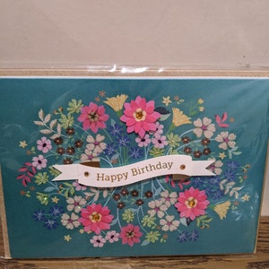 Papyrus Birthday card Ribbon and flowers