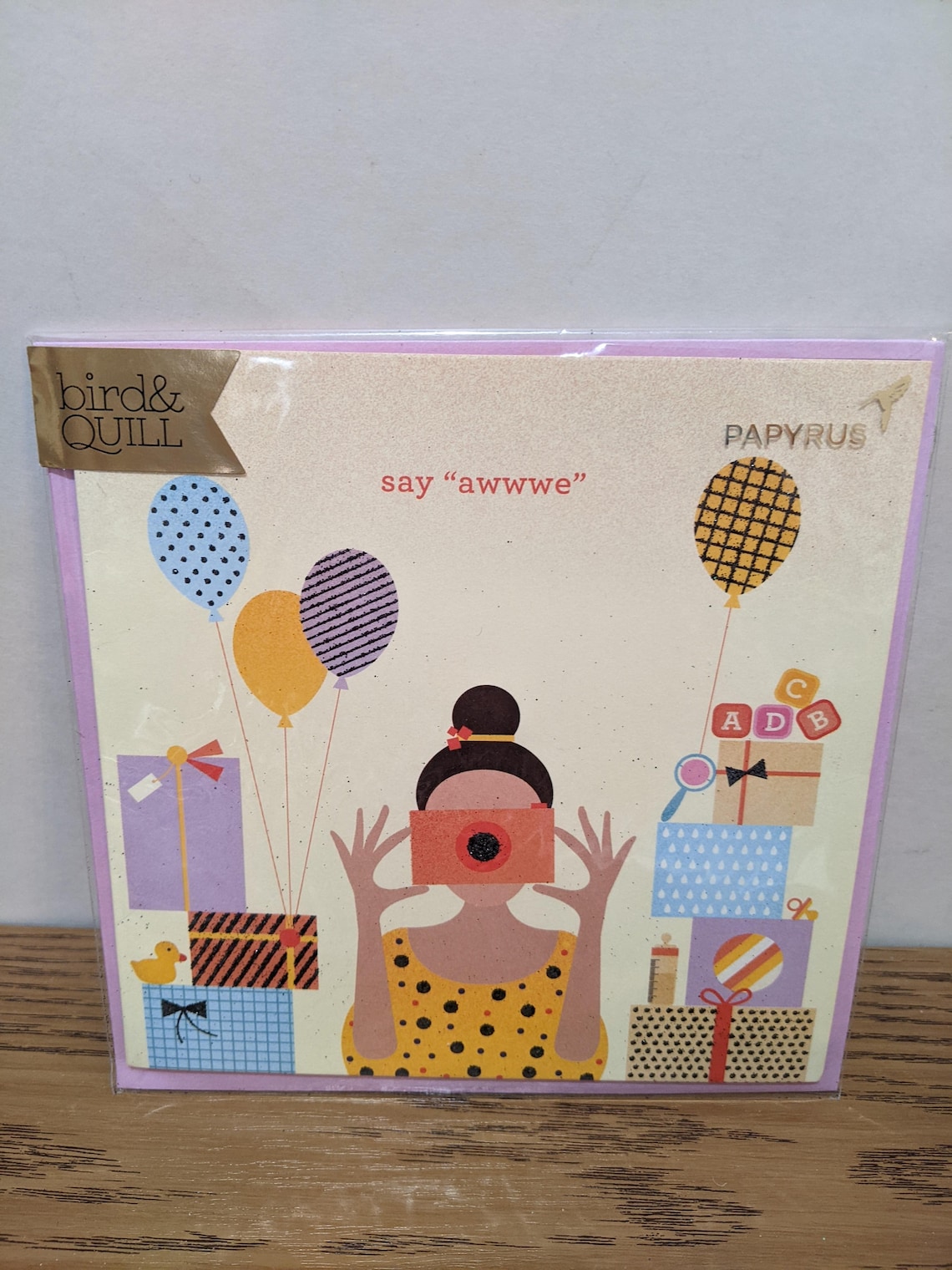 Biglietto Auguri Neonato Papyrus Biglietto Baby Shower Papyrus - Design Elefante  Con Ombrello Gender Neutral Cartolina Nascita Papyrus, image size:1140x1520