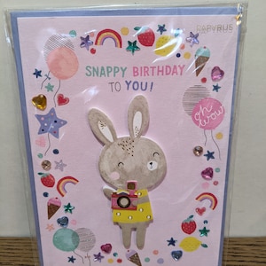 Papyrus Birthday snappy bunny card picture perfect