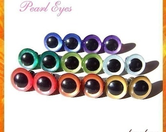 Vintage 9 mm Brown Plastic Animal Eyes 8 pairs