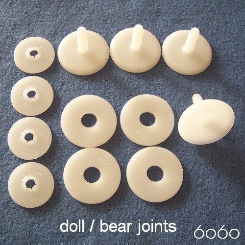 TOAOB 60 Set Doll Joints Assorted Size White Plastic Animal Joints Bear  Making Accessories for Doll Making Limbs and Head Joints - Yahoo Shopping