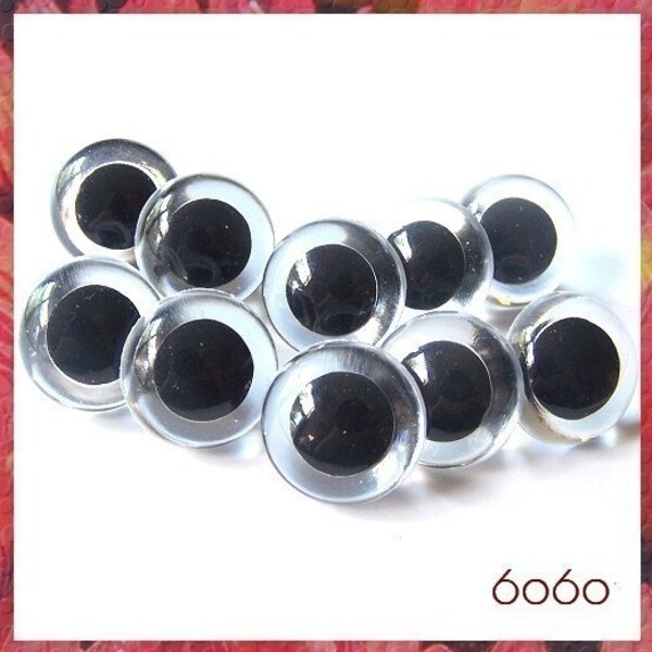 21 mm CLEAR ROUND amigurumi plastic craft animal safety eyes - 5 PAIRS (21cr)