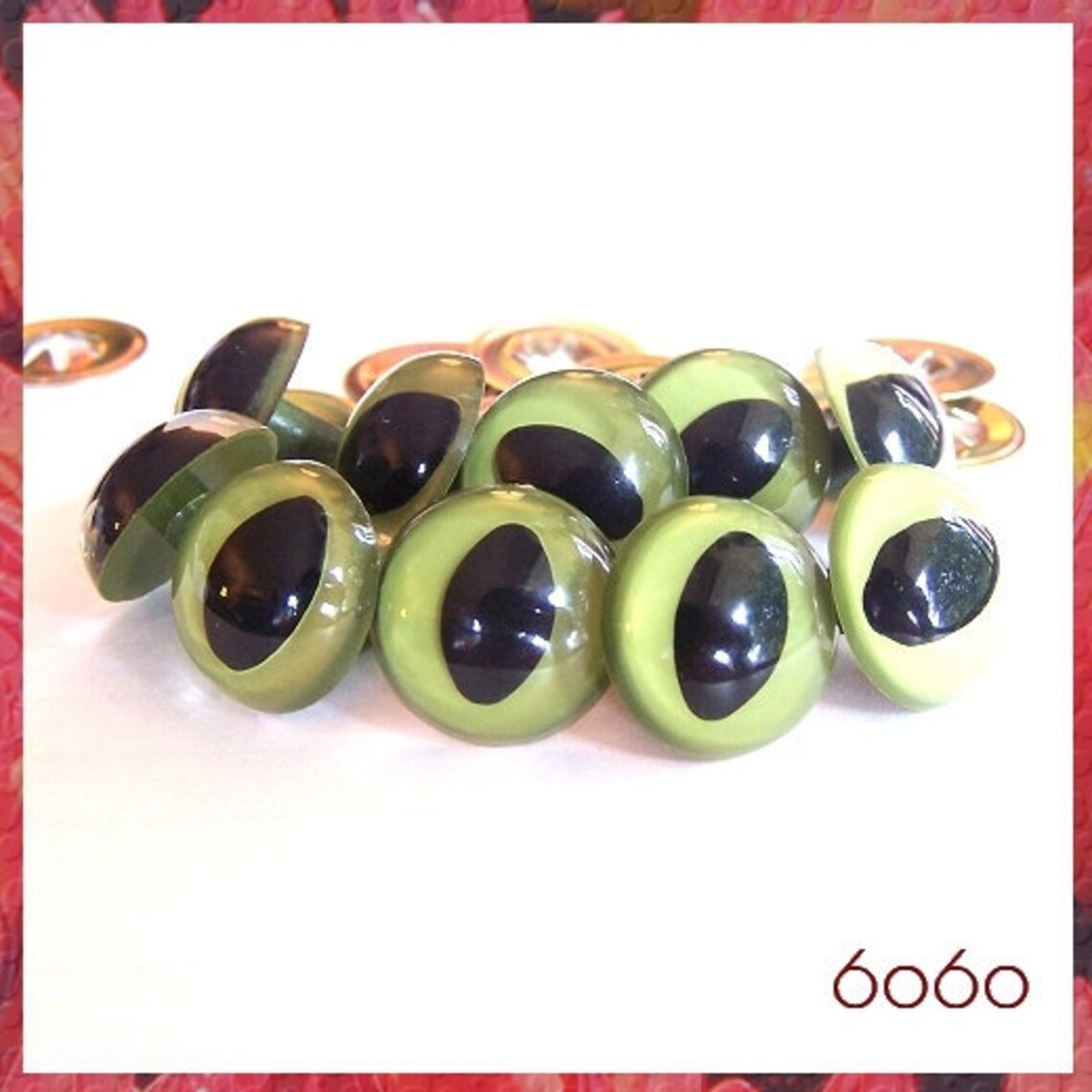 18mm Olive Green Cat Eyes 5 Pairs Etsy