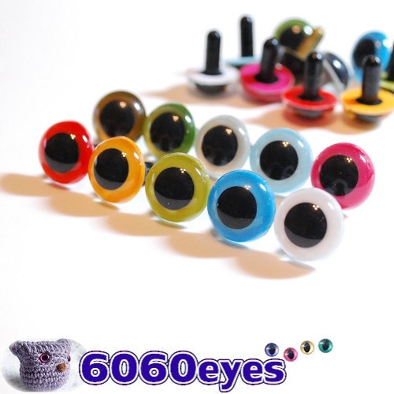 15mm Plastic Eyes Safety Eyes 10 Pairs Mixed Colors 15M10 Etsy