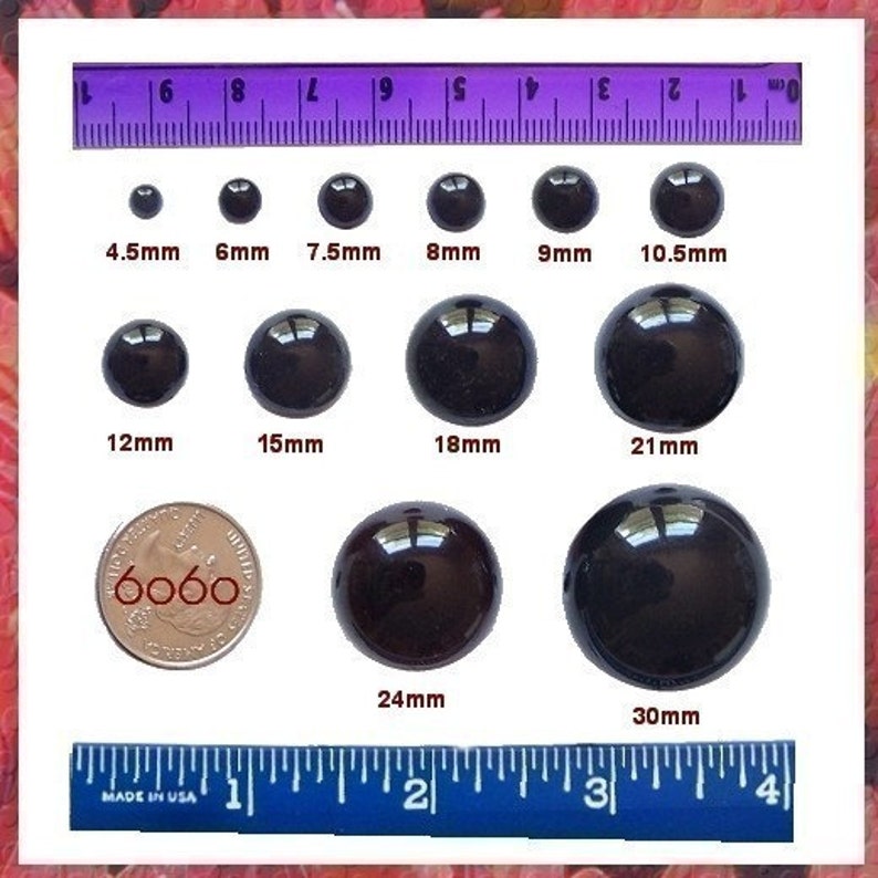 8 mm BLACK Amigurumi Eyes Plastic Eyes Animal Safety Eyes 25 | Etsy