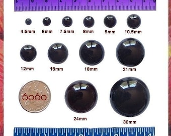 12 mm Safety Eyes Animal Eyes Plastic Eyes BLACK - 5 pairs (12B5)