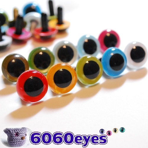 10 PAIR Safety Eyes 18mm to 21mm Plastic Choose SIZE & COLOR Crochet Sew Knit PE 