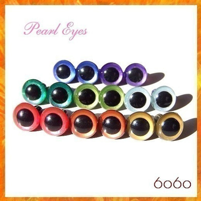 12 Mm Hand Painted Safety Eyes Plastic Eyes Animal Eyes PEARL Etsy