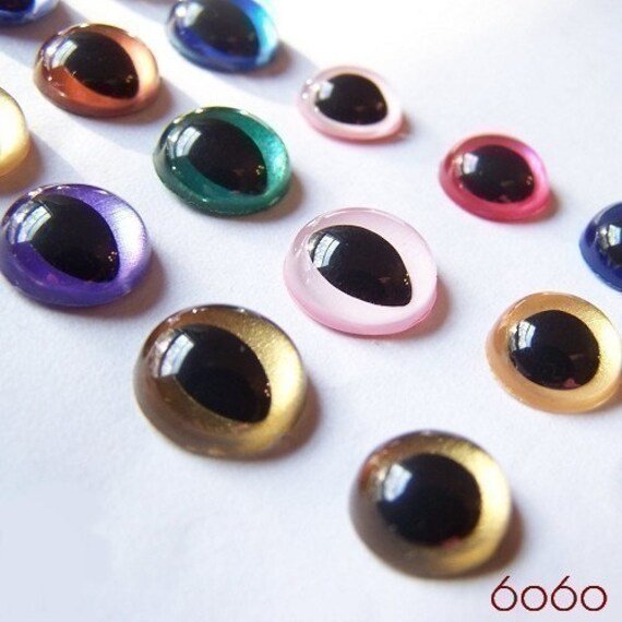 12mm Hand Painted Pearl-tallic Safety Eyes Plastic Eyes Your Choice of  Colors 5 PAIRS 