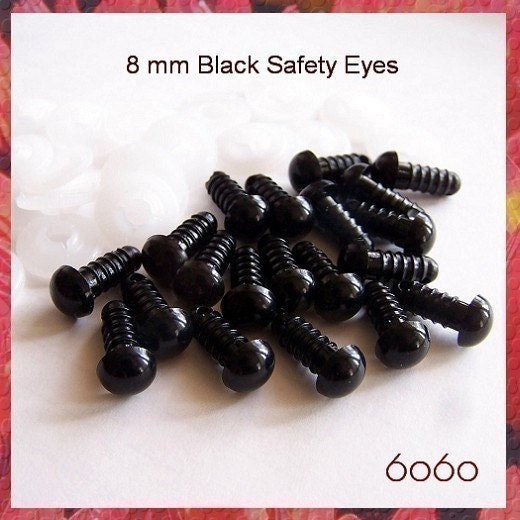 6 Mm BLACK Plastic Eyes Amigurumi Animal Craft Safety Eyes 10