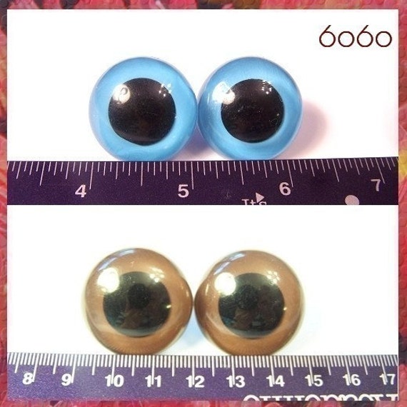2 PAIRS 30mm Blue/Brown Plastic eyes, Safety eyes, Animal Eyes, Round eyes