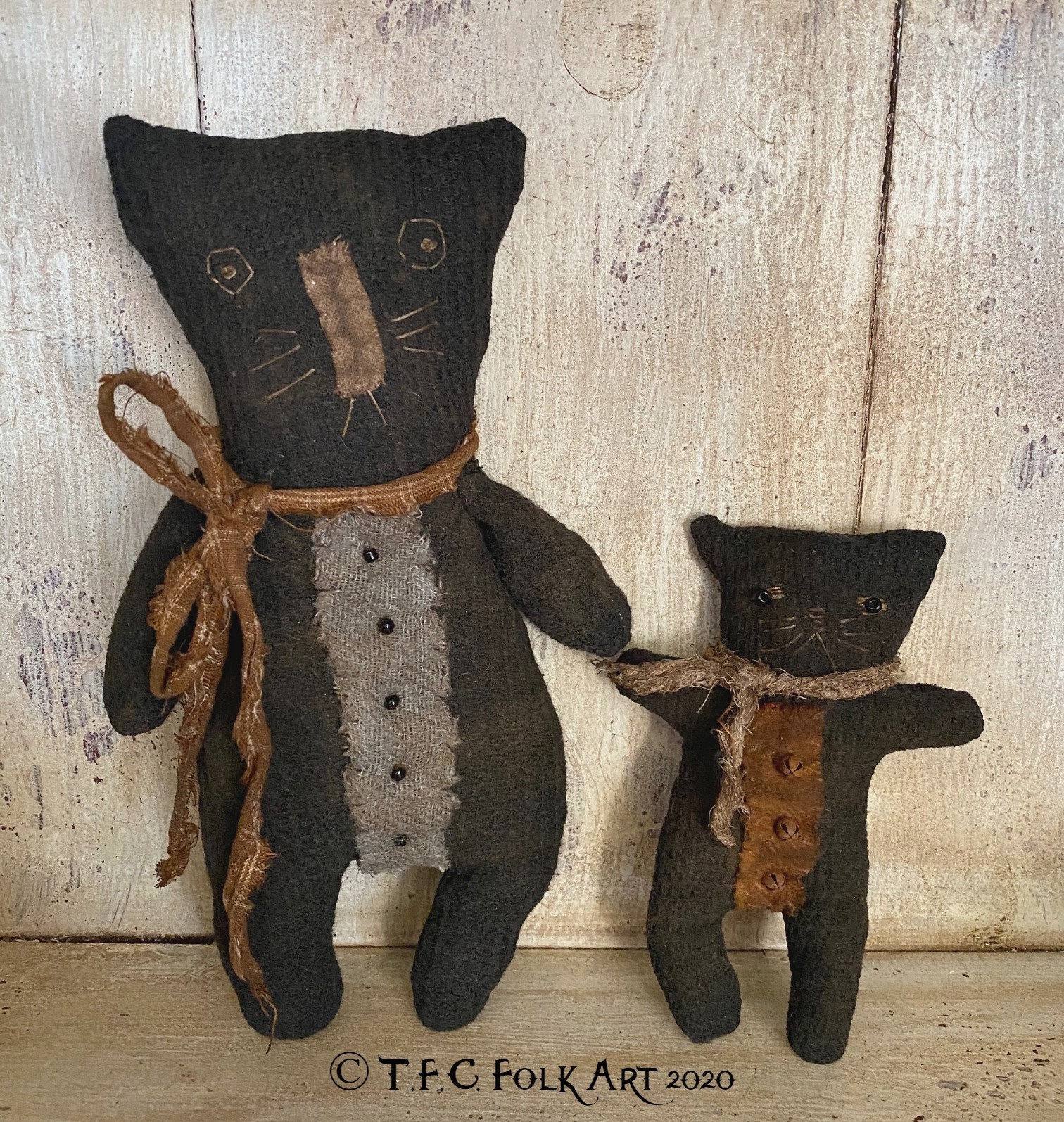 Primitive Leaping Cat Pattern E-pattern for Primitive Smudge Cat and Little Ash Kitty - Etsy