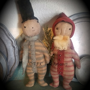 Folky Santa and Snowman E-pattern