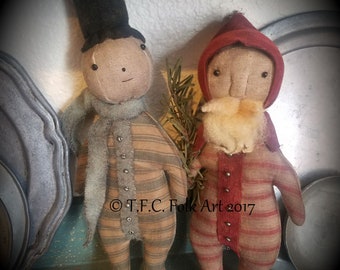Folky Santa and Snowman E-pattern