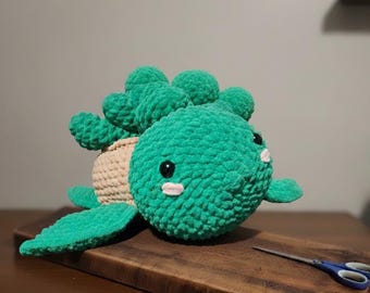 Crocheted Plush Succulent Turtle
