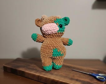 Crocheted Plush Caramel Apple Cow