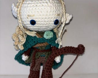 Elfo Legolas Folha Verde Sociedade do Anel Crochê feito à mão