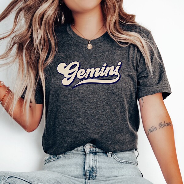 Vintage Zodiac Shirt, Gemini Shirt, Zodiac T Shirt, Gemini Birthday Gift, Zodiac Birthday Gift, Astrology Gift