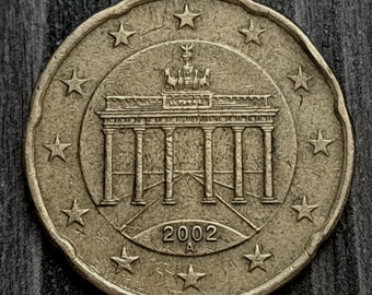 Zeldzame munt, 20 cent euromunt 2002 "A", 2002 "A" Duitsland 20 eurocent munt, Duitsland 2002 "A" cent euromunt