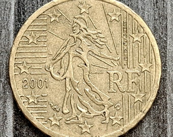 Seltene Münze, 10-Cent-Euro-Münze 2001, 2001 Frankreich 10-Cent-Münze, Frankreich 2001-Cent-Euro-Münze
