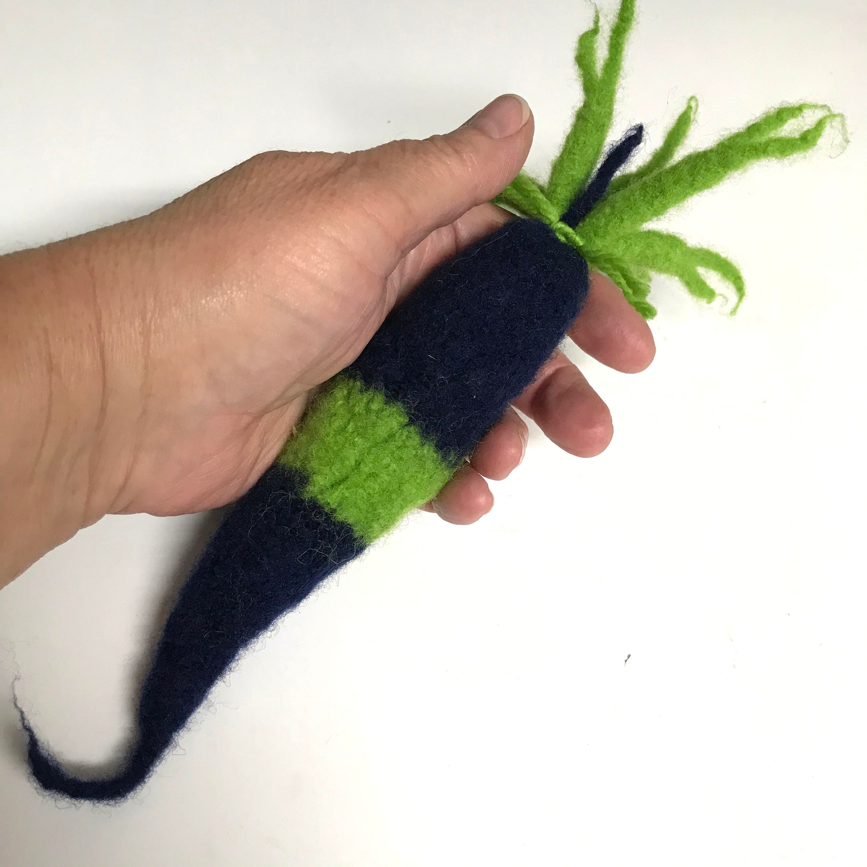 Kitty Karrots W Katnip Seahawk Colors Feltedwool Carrot Stuffed With