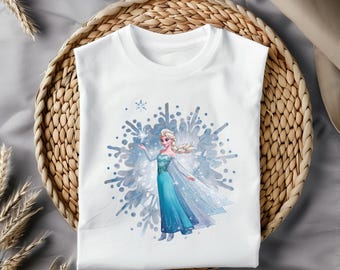 Elsa Clipart PNG, Ice Queen Digital Art, Frozen Character Printable, Snowflake Design for Sublimation, High-Quality Digital Download