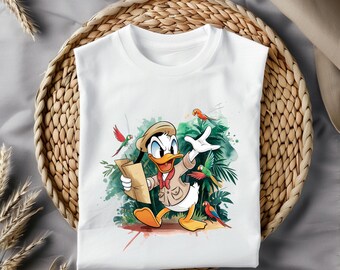 Explorer Donald PNG - Jungle Adventure Clipart, Vibrant Cartoon Design for Sublimation, Shirts, Mugs, and Digital Art Download