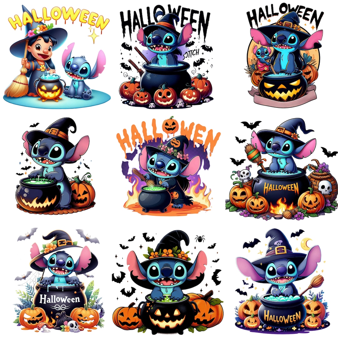 Stitch Halloween Png, Stitch Png, Stitch and Angel Png Bundle ...