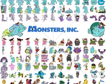 Imágenes prediseñadas de monstruos, fuentes de monstruos (TTF), SVG de monstruos, descarga instantánea, SVG de monstruos Sully Mike Monsters, decoración imprimible, plantillas de cumpleaños
