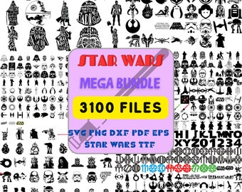 star wars svg, 3100+ starwars svg bundle, star wars png, svg files for cricut, darth vader svg, mandalorian svg, svg for cricut, Layered