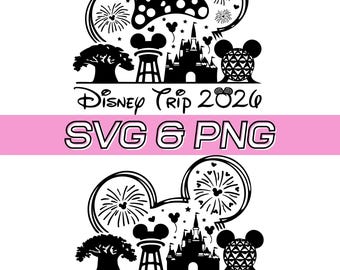 2026 Family Trip Mouse Ears SVG, Vacation Castle Park Design (PNG, SVG)