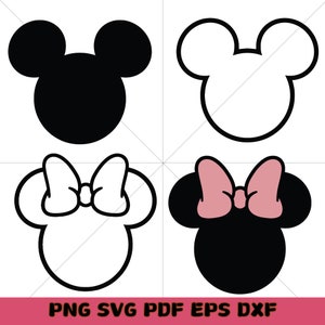 Mickey and Minnie Inspired SVG Bundle | Disneyland Shirt SVG | Disneyland Cricut SVG File | Mickey Minnie Mouse Outline | Instant Download