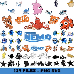 Finding Nemo SVG-bundel, Dory Svg- en png-bestanden voor Cricut, Nemo Png, Finding Nemo Svg voor shirts, Finding Nemo Dory, Instant Download,