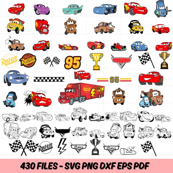 Cars PNG, Cars Clipart, Cars SVG, Planes and Cars Birthday Bundle, Instant Download, Instant Download Lightning Mcqueen Mater, Chrome Letter