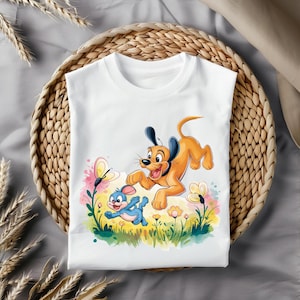 Pluto and Thumper Cute Animal Friends PNG - Adorable Dog & Bunny Digital Art for Sublimation, DIY Crafts, Print Designs - Instant Download