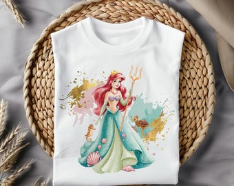 Elegante prinses png, kleine zeemeermin clipart, Ariel digitale download, onderwaterprinses kunst, hoge kwaliteit png voor sublimatie