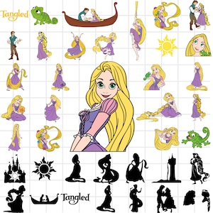 Rapunzel SVG Bundle, Tangled Svg, Rapunzel Svg Files for Cricut and Silhouette, Rapunzel Clipart, Rapunzel Png Svg Instant Digital Download
