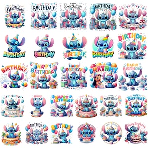 27+ Birthday Stitch PNG, Happy Birthday Stitch PNG, Stitch and Angel, Lilo and Stitch PNG, Cute Stitch Clipart, Stitch birthday, instant png