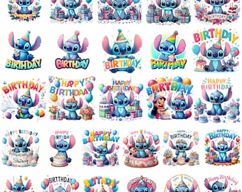 27+ Birthday Stitch PNG, Happy Birthday Stitch PNG, Stitch and Angel, Lilo and Stitch PNG, Cute Stitch Clipart, Stitch birthday, instant png