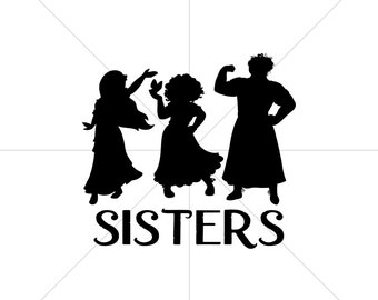 Sisters, encanto, luisa, mirabel, isabela, madrigaal, SVG, PNG, gesneden bestand, silhouet, cricut, kasteel, magie, mickey, minnie, digitale download